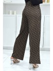 Pantalon palazzo moti D marron et noir inspiration de marque 