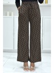 Pantalon palazzo moti D marron et noir inspiration de marque 