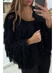 Gilet noir a frange ficelle - 2