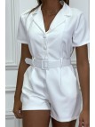 combishort blazer blanc avec ceinture - 1