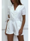 combishort blazer blanc avec ceinture - 3