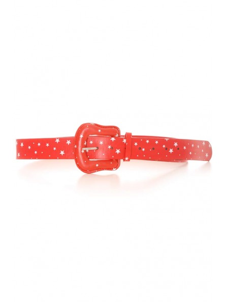 Ceinture Rouge avec en motif des étoiles blanches. Accessoire BG-P009 - 1