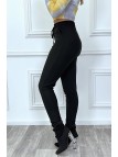 Pantalon noir coupe cigarette à élastique - 5