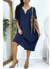 Robe tunique over size marine vol V avec dentelle - 4