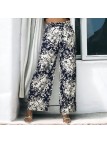 Pantalon palazzo motif fleuris marine - 2