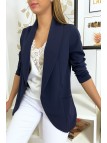 Veste Blazer marine col châle avec poches. Blazer femme 1526 - 2