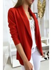 Veste Blazer rouge col châle avec poches. Blazer femme 1526 - 4