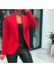 Veste Blazer rouge col châle avec poches. Blazer femme 1526 - 8