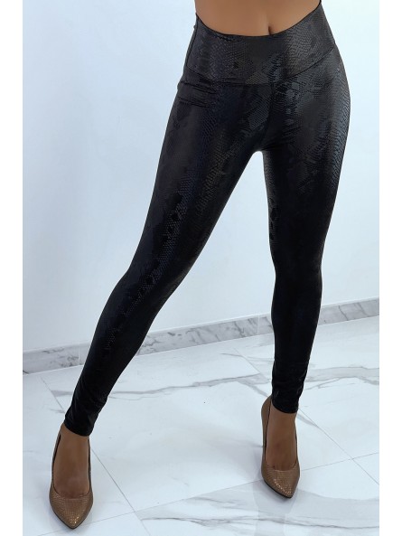 Legging noir effet 3D motif Python - 4